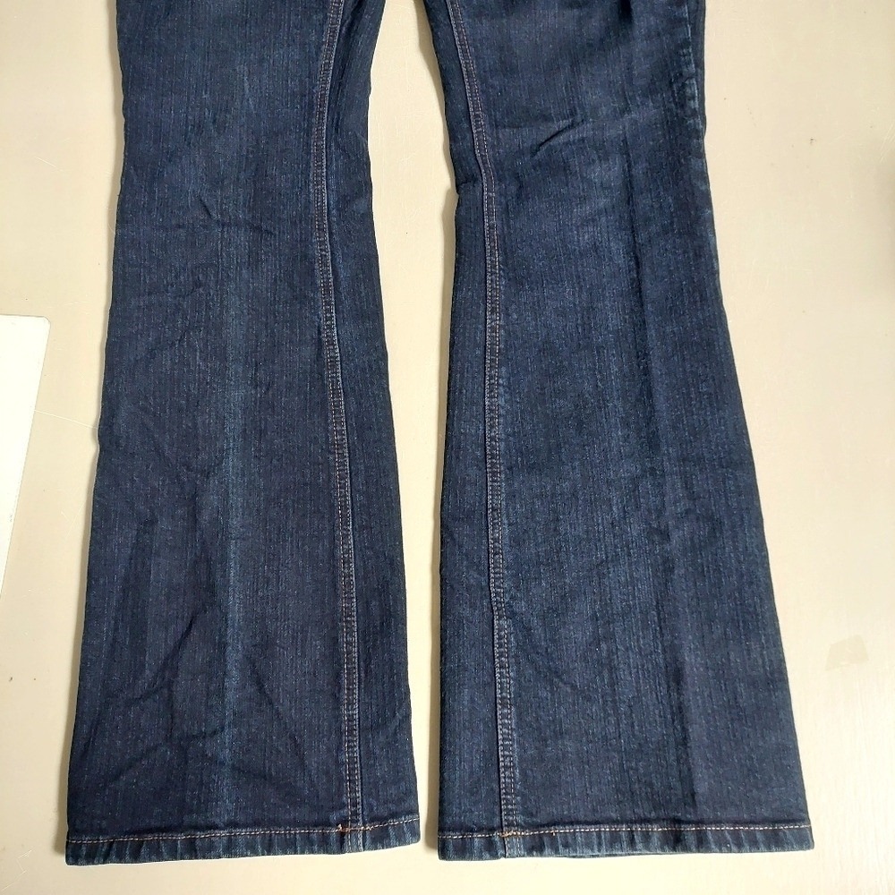 Platinum Charm Jeans Womens Size 0 Indigo Blue Bootcut Rhinestone Pocket Stretch - Picture 8 of 12